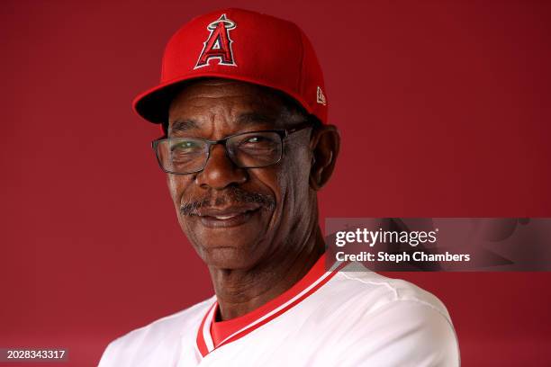 Manager Ron Washington of the Los Angeles Angels poses for a portrait during photo day at Tempe Diablo Stadium on February 21, 2024 in Tempe, Arizona.