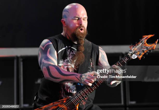 Kerry King of Slayer performs during Rockstar Energy Mayhem Festival at Sleep Train Amphitheatre on July 10, 2009 in Wheatland, California.