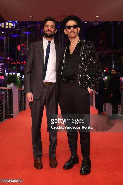 Michael Parets and Johan Renck attend the red carpet for the screening of "Spaceman" at Berlinale 2024 at Berlinale Palast on February 21, 2024 in...