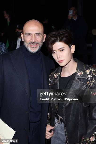 Fabrizio Cardinali and Ren Jialun aka Allen Ren attend the Etro fashion show during the Milan Fashion Week Womenswear Fall/Winter 2024-2025 on...