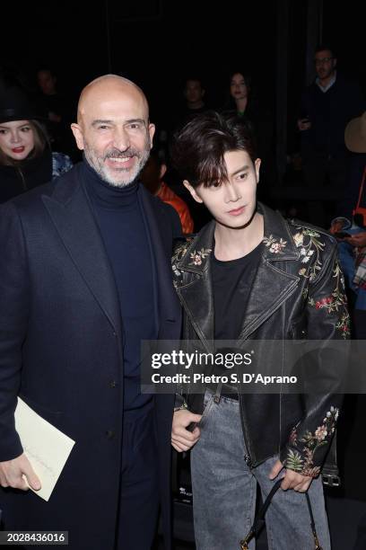 Fabrizio Cardinali and Ren Jialun aka Allen Ren attend the Etro fashion show during the Milan Fashion Week Womenswear Fall/Winter 2024-2025 on...