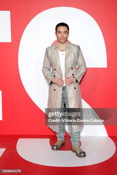 Ed Westwick attends the Diesel fashion show during Milan Fashion Week Womenswear Fall/Winter 2024 on February 21, 2024 in Milan, Italy.