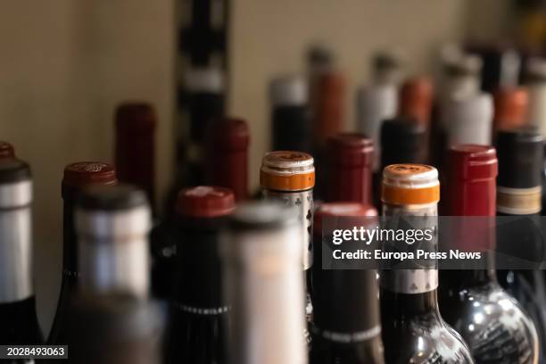 Several bottles of wine, on 21 February, 2024 in Barcelona, Catalonia, Spain.