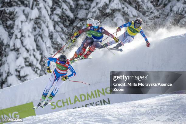 Alexis Jay of Team France in action during the FIS Freestyle Ski World Cup Men's and Women's Ski Cross on February 24, 2024 in Reiteralm, Austria.