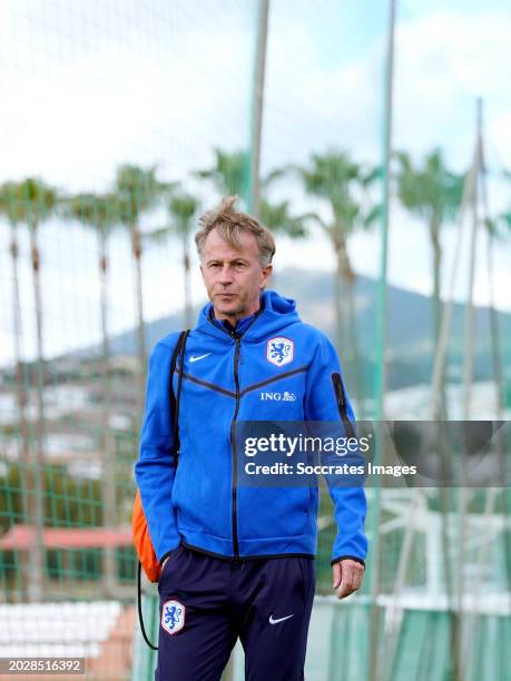 Coach Andries Jonker of Holland Women during the Training WomenTraining Holland Women at the Marbella Football Center on February 24, 2024 in...