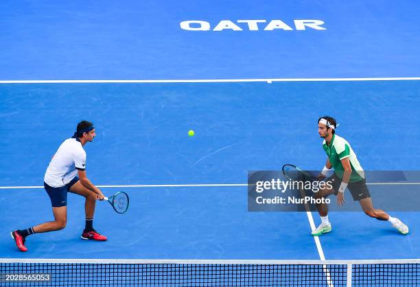 Lorenzo Musetti and Lorenzo Sonego of Italy are competing against Jamie Murray from Great Britain and Michael Venus from New Zealand in their doubles...