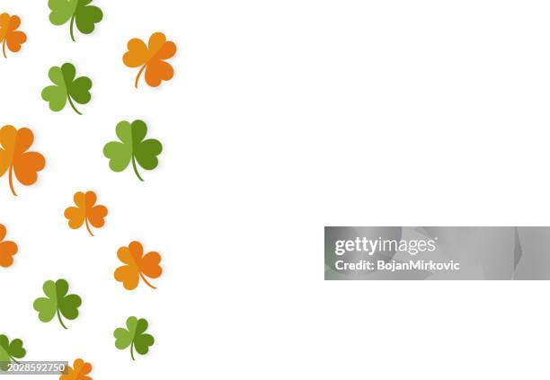 clover frame card, background design for st. patrick's day with copy space. vector - march background stock illustrations