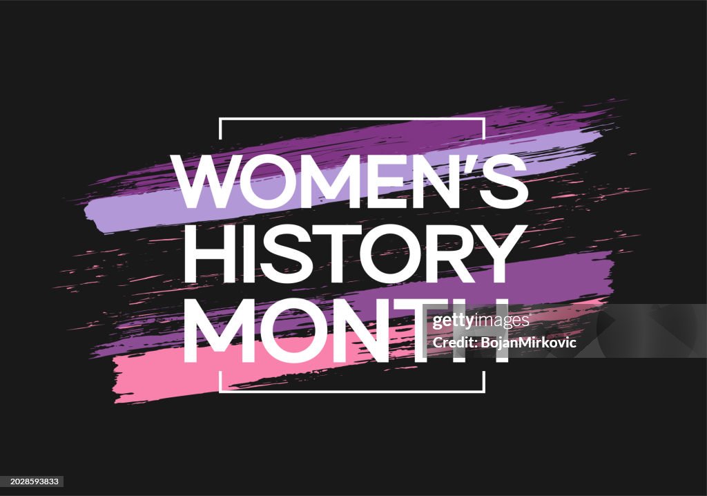 Women's History Month watercolor poster, card, March. Vector