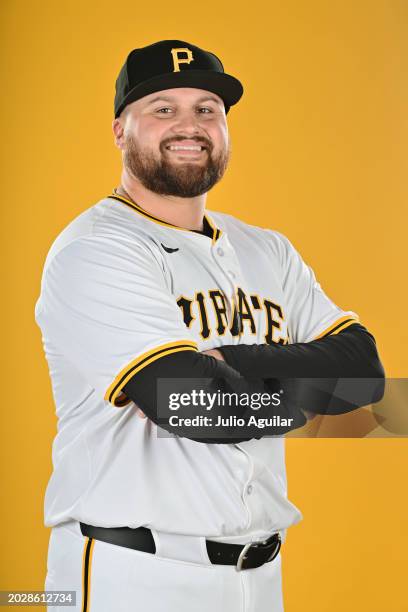 Rowdy Tellez of the Pittsburgh Pirates poses during the 2024 Pittsburgh Pirates Photo Day at Pirate City on February 20, 2024 in Bradenton, Florida.