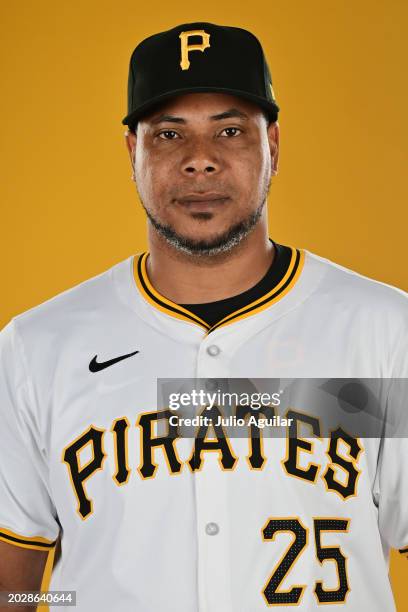 Wily Peralta of the Pittsburgh Pirates poses during the 2024 Pittsburgh Pirates Photo Day at Pirate City on February 20, 2024 in Bradenton, Florida.