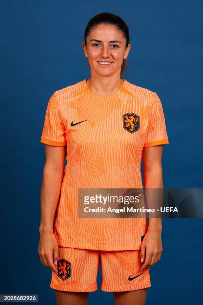 Danielle Van De Donk of the Netherlands poses for a portrait prior to the UEFA Women´s Nations League Finals 2024 on February 20, 2024 in Malaga,...
