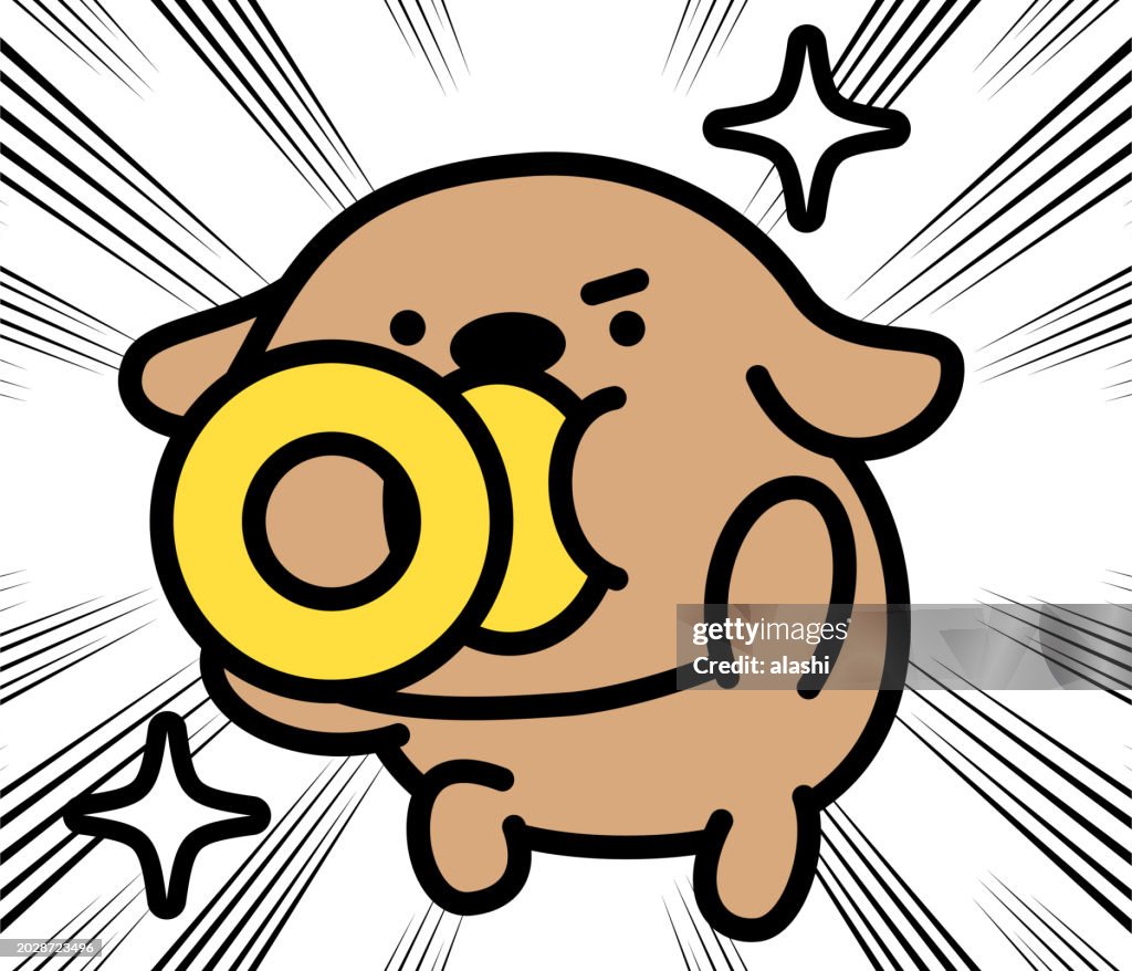 A cute dog sucking a pacifier jumps up very handsomely and confidently