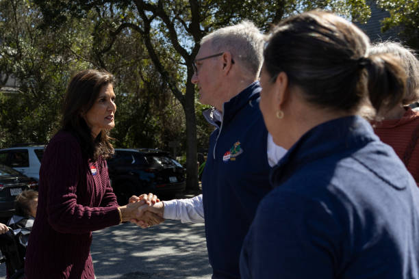SC: Presidential Candidate Nikki Haley Visits Polling Location