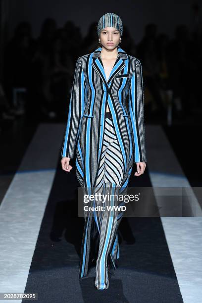 Model on the runway at Missoni RTW Fall 2024 as part of Milan Ready to Wear Fashion Week held on February 24, 2024 in Milan, Italy.