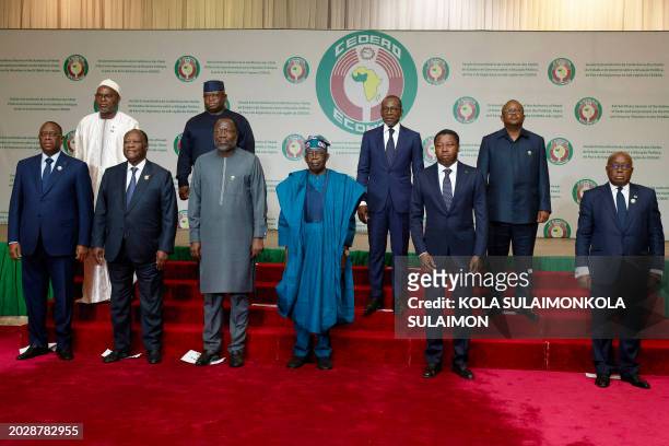 Senegal President Macky Sall, President of Ivory Coast Alassane Ouattara, President of Economic Community of West African States Commission , Omar...