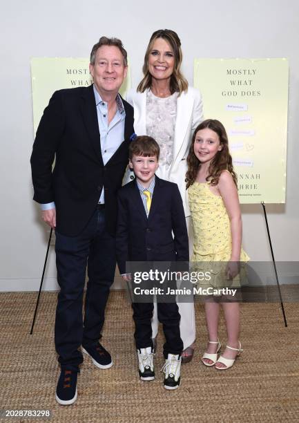 Michael Feldman and Savannah Guthrie attend the "Mostly What God Does" book presentation on February 21, 2024 in New York City.