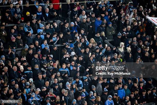 Dublin , Ireland - 24 February 2024; Supporters use the torch on their phones to shine a light for hope during 'Light Up Croke Park for Peace in...