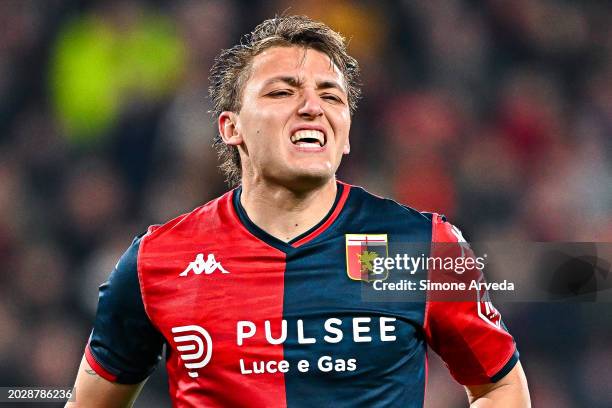 Mateo Retegui of Genoa reacts with disappointment during the Serie A TIM match between Genoa CFC and Udinese Calcio at Stadio Luigi Ferraris on...