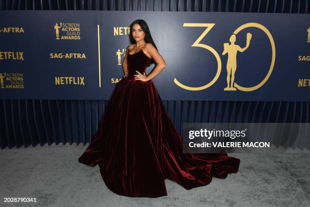 Actress Ariana Greenblatt arrives for the 30th Annual Screen Actors Guild awards at the Shrine Auditorium in Los Angeles, February 24, 2024.