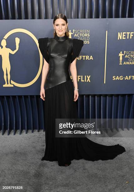 Louisa Jacobson at the 30th Annual Screen Actors Guild Awards held at the Shrine Auditorium and Expo Hall on February 24, 2024 in Los Angeles,...