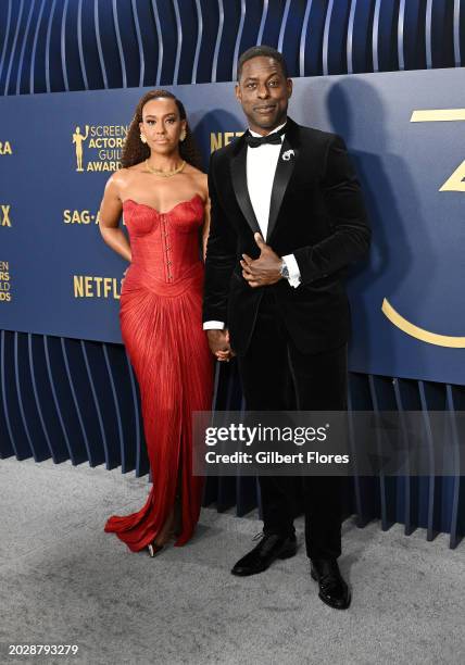 Ryan Michelle Bathe and Sterling K. Brown at the 30th Annual Screen Actors Guild Awards held at the Shrine Auditorium and Expo Hall on February 24,...
