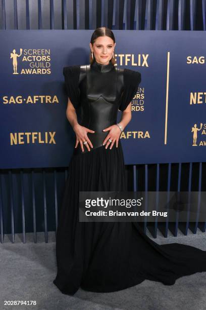 Los Angeles, CA Louisa Jacobson arriving on the red carpet at the 30th Screen Actors Guild Awards in Shrine Auditorium and Expo Hall in Los Angeles,...