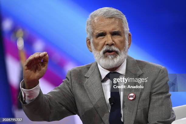 American Physician and Biochemist Dr. Robert W. Malone speaks during the 2024 Conservative Political Action Conference in National Harbor, Maryland,...