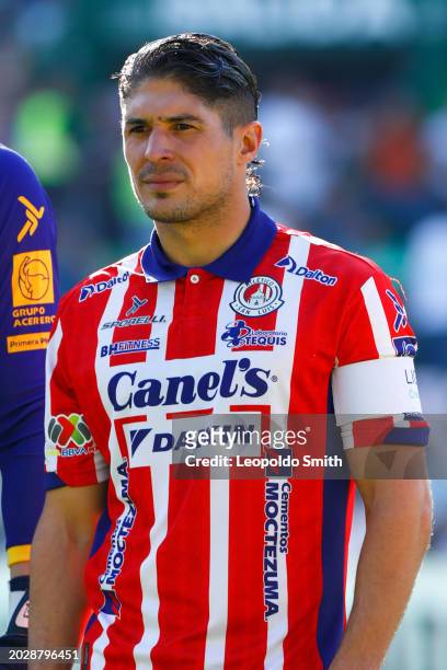 Javier Guemez of Atletico San Luis looks on prior the 8th round match between Leon and Atletico San Luis as part of the Torneo Clausura 2024 Liga MX...