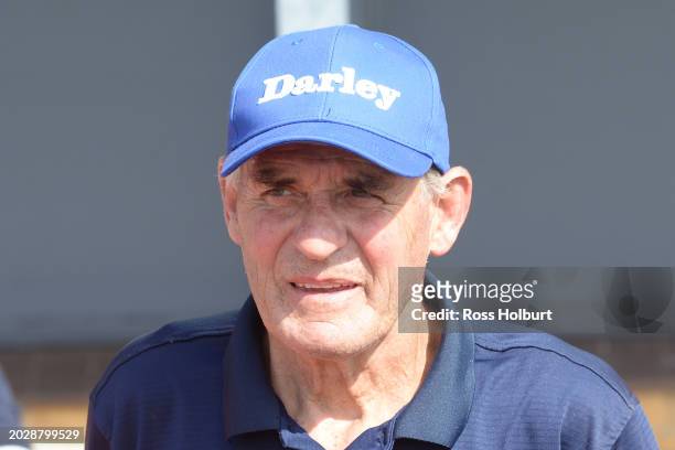 Ray Besanko after winning the Morwell Bowls Club Morwell Cup 0-58 at Moe Racecourse on February 25, 2024 in Moe, Australia.