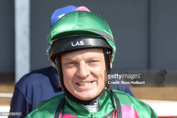 Jason Maskiell after winning the Morwell Bowls Club Morwell Cup 0-58 at Moe Racecourse on February 25, 2024 in Moe, Australia.