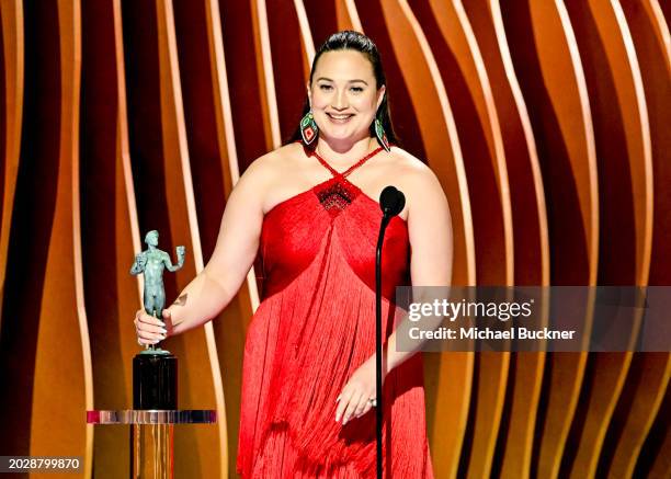 Lily Gladstone wins Female Actor in a Leading Role - Motion Picture for "Killers of the Flower Moon" at the 30th Annual Screen Actors Guild Awards...