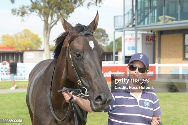 Reparter after winning the Ladbrokes Warragul Cup 0-58 at Moe Racecourse on February 25, 2024 in Moe, Australia.