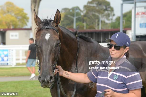 Reparter after winning the Ladbrokes Warragul Cup 0-58 at Moe Racecourse on February 25, 2024 in Moe, Australia.