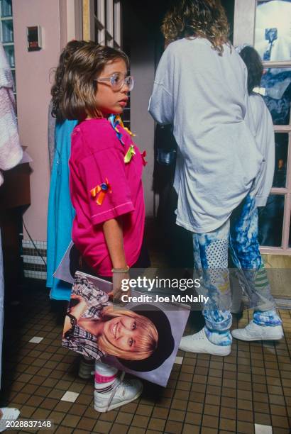 Fans wait outside of the dressing room for Debbie Gibson, pop musician, in 1988.