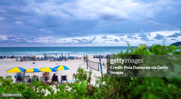 smooth aky and beautiful beach in brazil - santa catarina brazil stock pictures, royalty-free photos & images