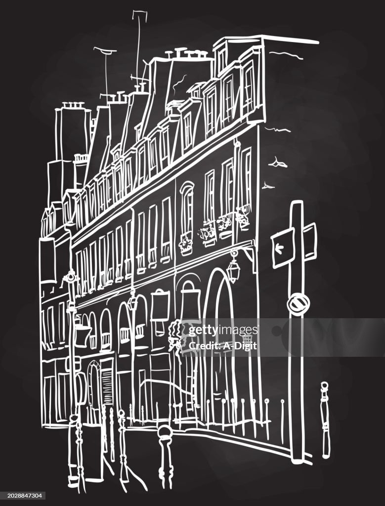 Typical Paris Architecture Blackboard