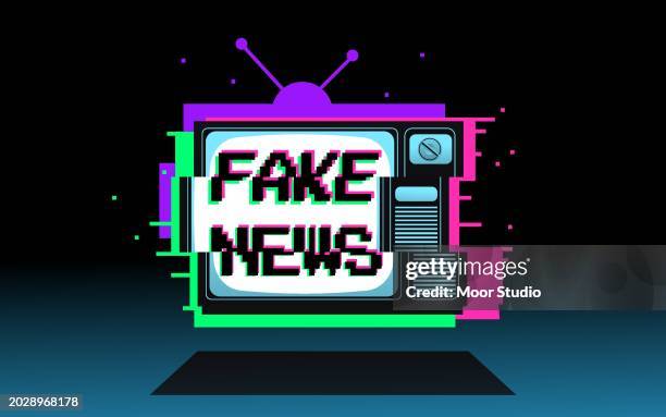 fake news, manipulation, desinformation konzeptillustration - fake news stock-grafiken, -clipart, -cartoons und -symbole