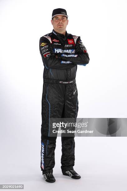 Stewart Friesen poses for a photo for NASCAR Production days at Daytona International Speedway on February 15, 2024 in Daytona Beach, Florida.