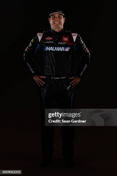 Stewart Friesen poses for a photo for NASCAR Production days at Daytona International Speedway on February 15, 2024 in Daytona Beach, Florida.