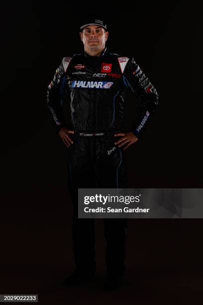 Stewart Friesen poses for a photo for NASCAR Production days at Daytona International Speedway on February 15, 2024 in Daytona Beach, Florida.