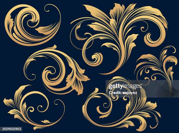 illustrations, cliparts, dessins animés et icônes de élégant or victorien s’épanouissent - empire