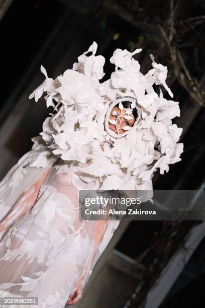 Model, fashion detail, walks the runway in the Antonio Marras fashion show during the Milan Fashion Week Womenswear Fall/Winter 2024-2025 on February...