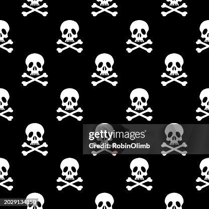 Evil Skull & Crossbones Seamless Pattern Evil Skull & Crossbones Seamless Pattern