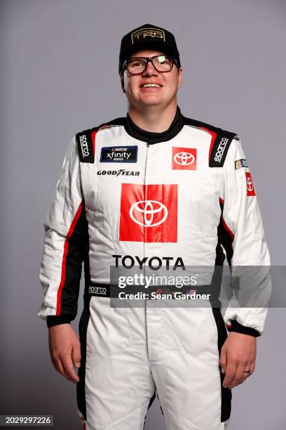 Sheldon Creed poses for a photo during NASCAR Production Days at Daytona International Speedway on February 16, 2024 in Daytona Beach, Florida.