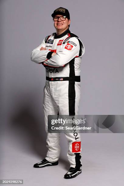 Sheldon Creed poses for a photo during NASCAR Production Days at Daytona International Speedway on February 16, 2024 in Daytona Beach, Florida.