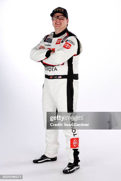 Sheldon Creed poses for a photo during NASCAR Production Days at Daytona International Speedway on February 16, 2024 in Daytona Beach, Florida.