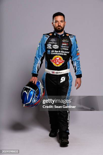 Jeremy Clements poses for a photo during NASCAR Production Days at Daytona International Speedway on February 16, 2024 in Daytona Beach, Florida.