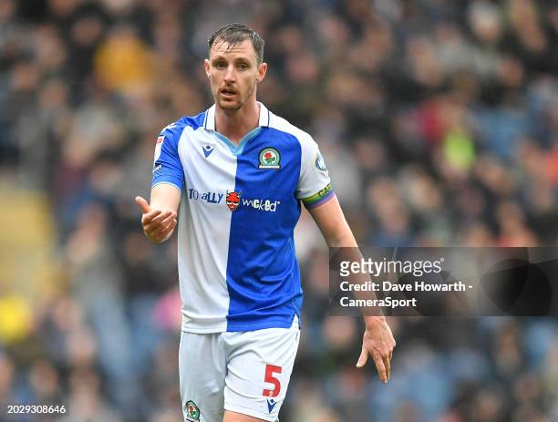 Blackburn Rovers' Dominic Hyam during the Sky Bet Championship match between Blackburn Rovers and Norwich City at Ewood Park on February 24, 2024 in...