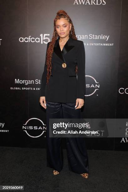 Andra Day attends the 15th Annual AAFCA Awards at Beverly Wilshire, A Four Seasons Hotel on February 21, 2024 in Beverly Hills, California.