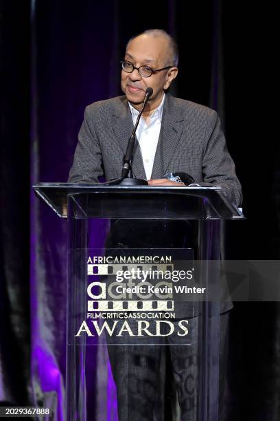 George C. Wolfe accepts the Legacy Award onstage during the 15th Annual AAFCA Awards at Beverly Wilshire, A Four Seasons Hotel on February 21, 2024...